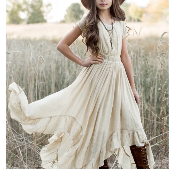 Joyfolie Other - JOYFOLIE cream ruffle Briley maxi dress